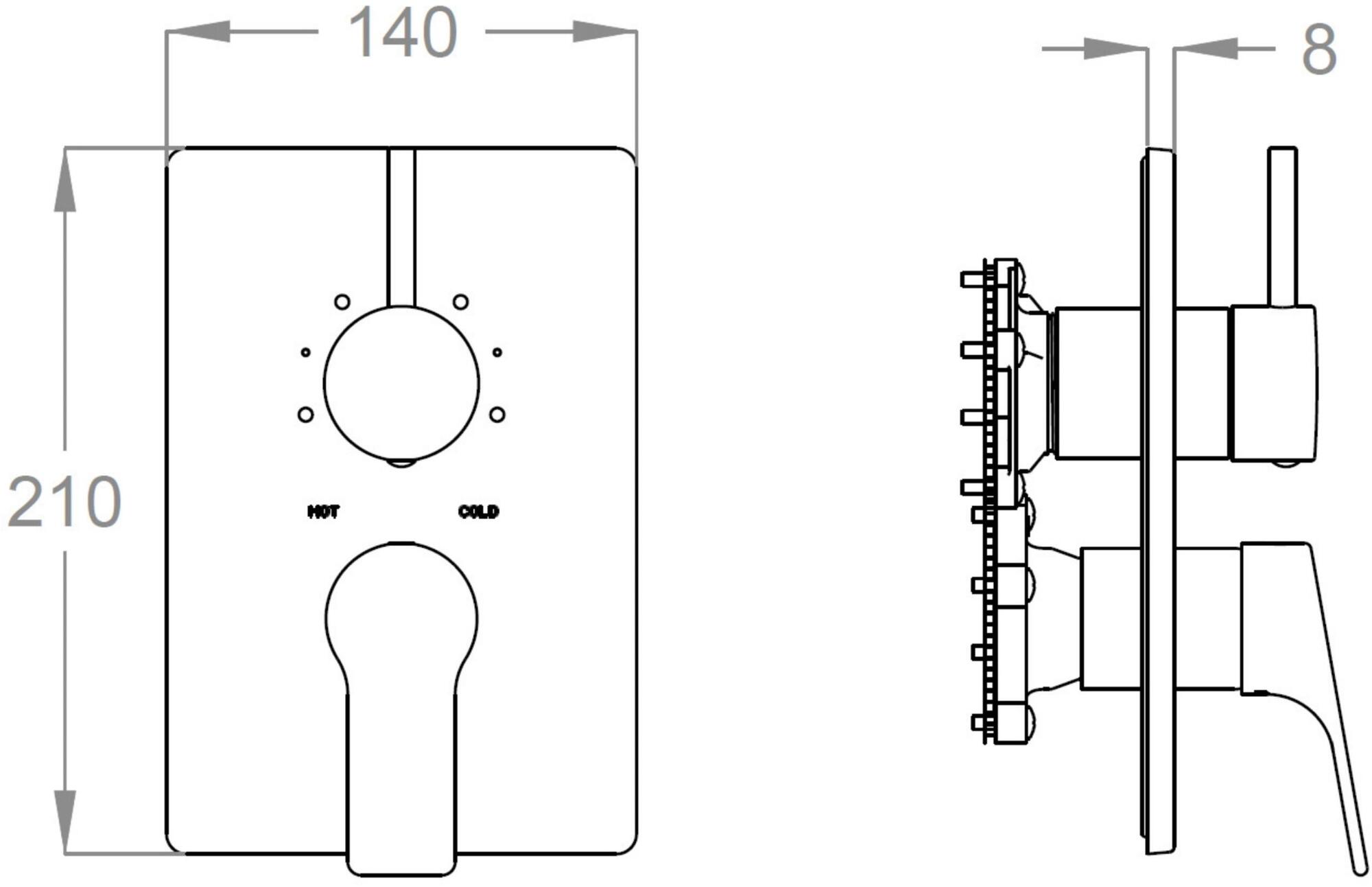 Fir Italia Смеситель для душа встраиваемый латунный с тарелкой New handy 52 5250198 - Вид №1