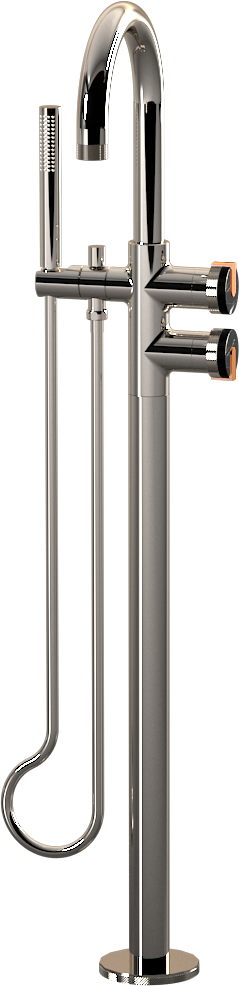 E-11554-R2MB-L1RG-PN Смеситель напольный отдельностоящий (внешняя часть) GRAFF MOD+