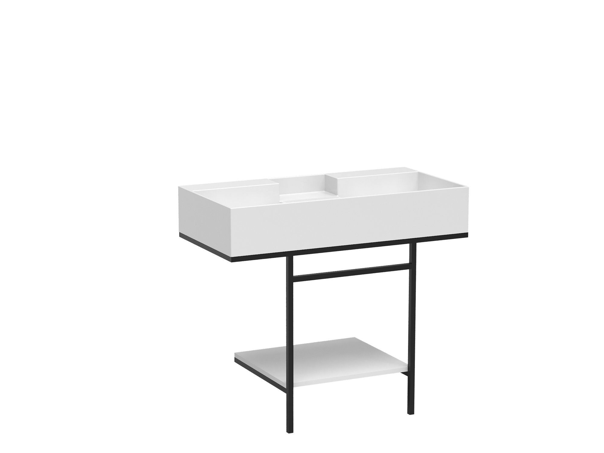 Консольная раковина со стальной рамой и дубовой столешницей COLAVENE Nobu ARCH-00070889 - Вид №4