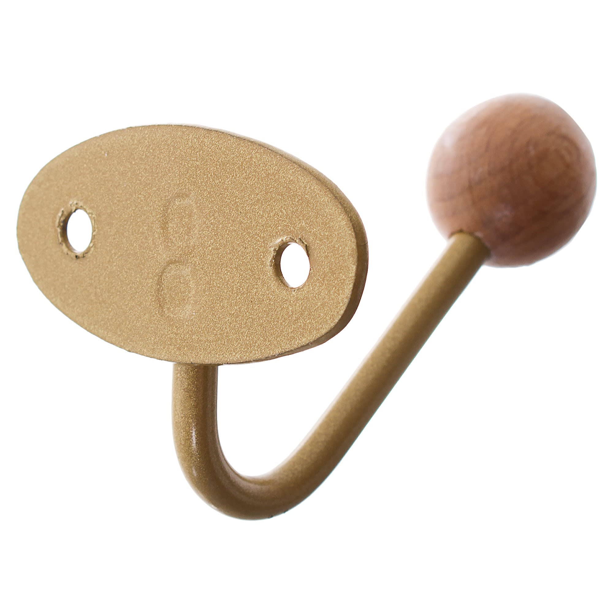 18511491 Крючок-вешалка с деревянным шариком КВД-1, цвет золото Santreyd  - Вид №1