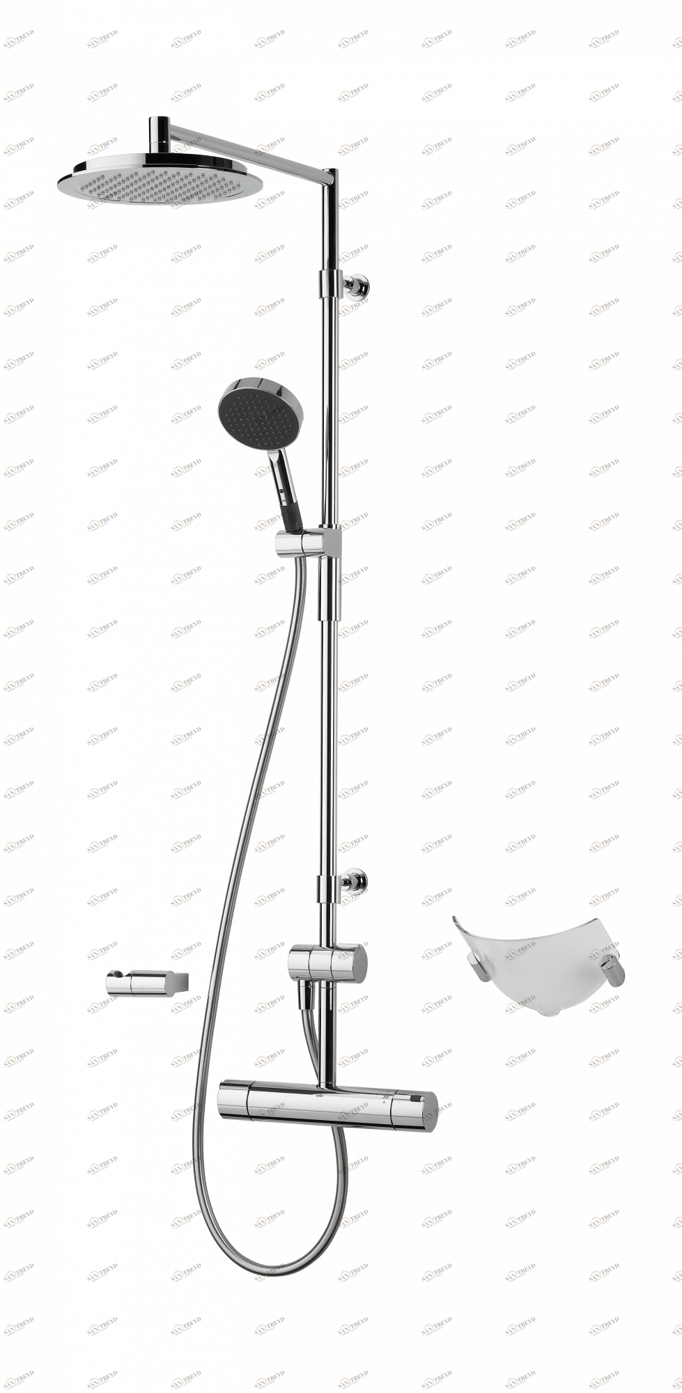 Oras 2892 Смеситель с верхним душем rain shower 2892 Cubista Хром 