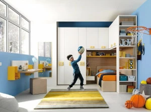 Moretti Compact Угловая спальня-мостик из дерева