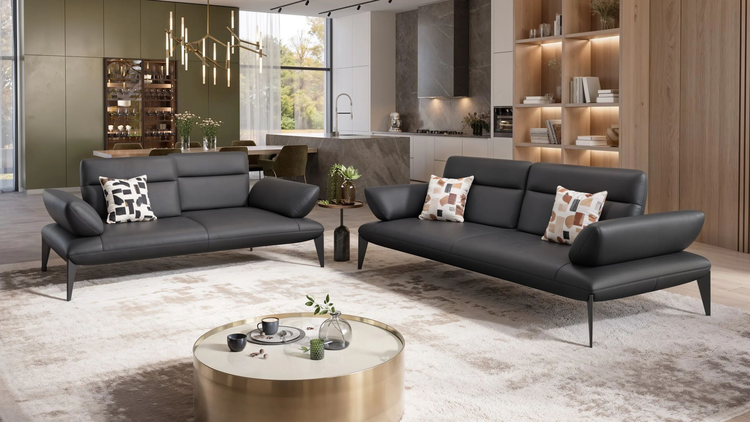 2-местный кожаный линейный диван Sofanella Лацио ARCH-00054055 - Вид №2