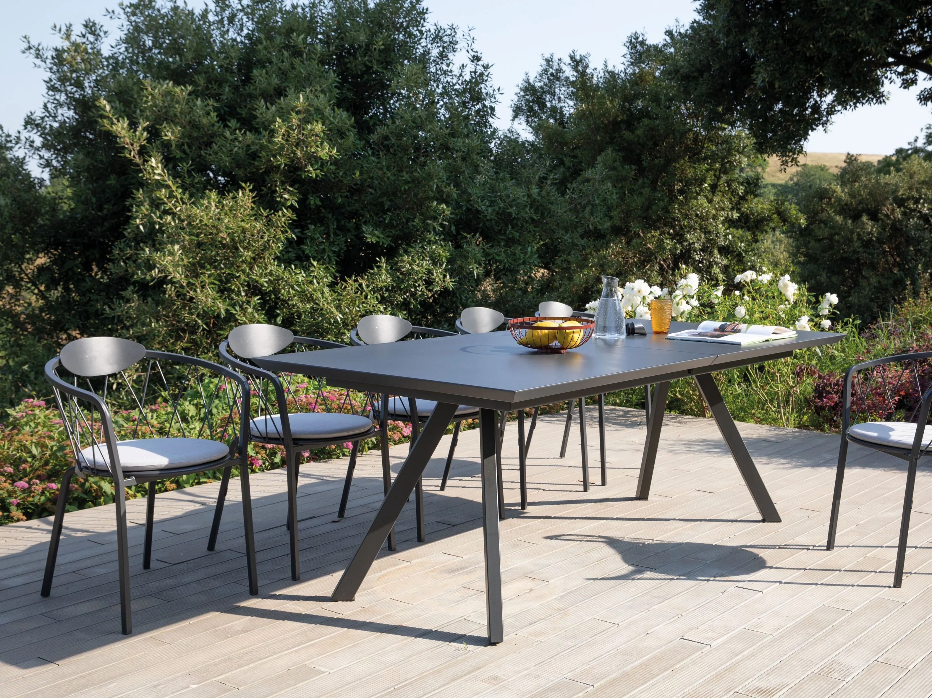 Металлический выдвижной прямоугольный садовый стол Vermobil Daisy ARCH-00114367 - Вид №5