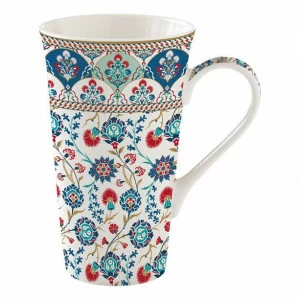 Кружка фарфоровая 0,6 л бело-синяя "Изник" EASY LIFE COFFEEMANIA & ATMOSPHERE 00-3947015 Белый;синий