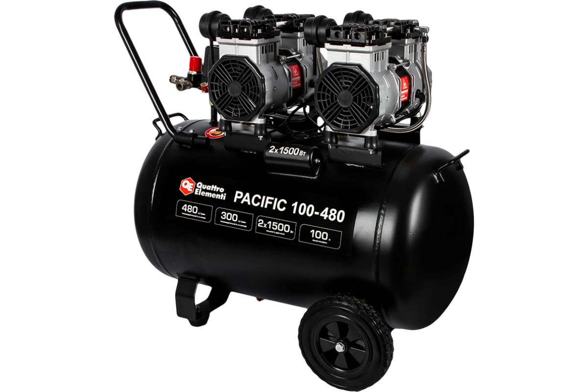 Компрессор поршневой безмасляный Quattro Elementi PACIFIC 100-480 9014345 STDN-0147268 - Вид №6