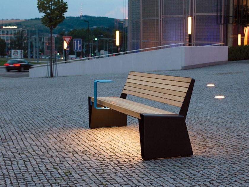 mmcité1 Скамья со встроенным освещением со спинкой Radium sun-id-1349598 - Вид №1