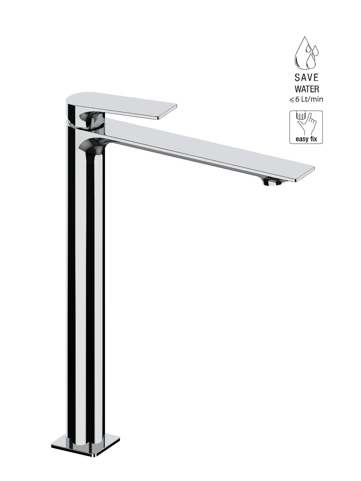 Высокий однорычажный смеситель для раковины Rubinetterie Frattini Нарцисс ARCH-00003069 - Вид №1