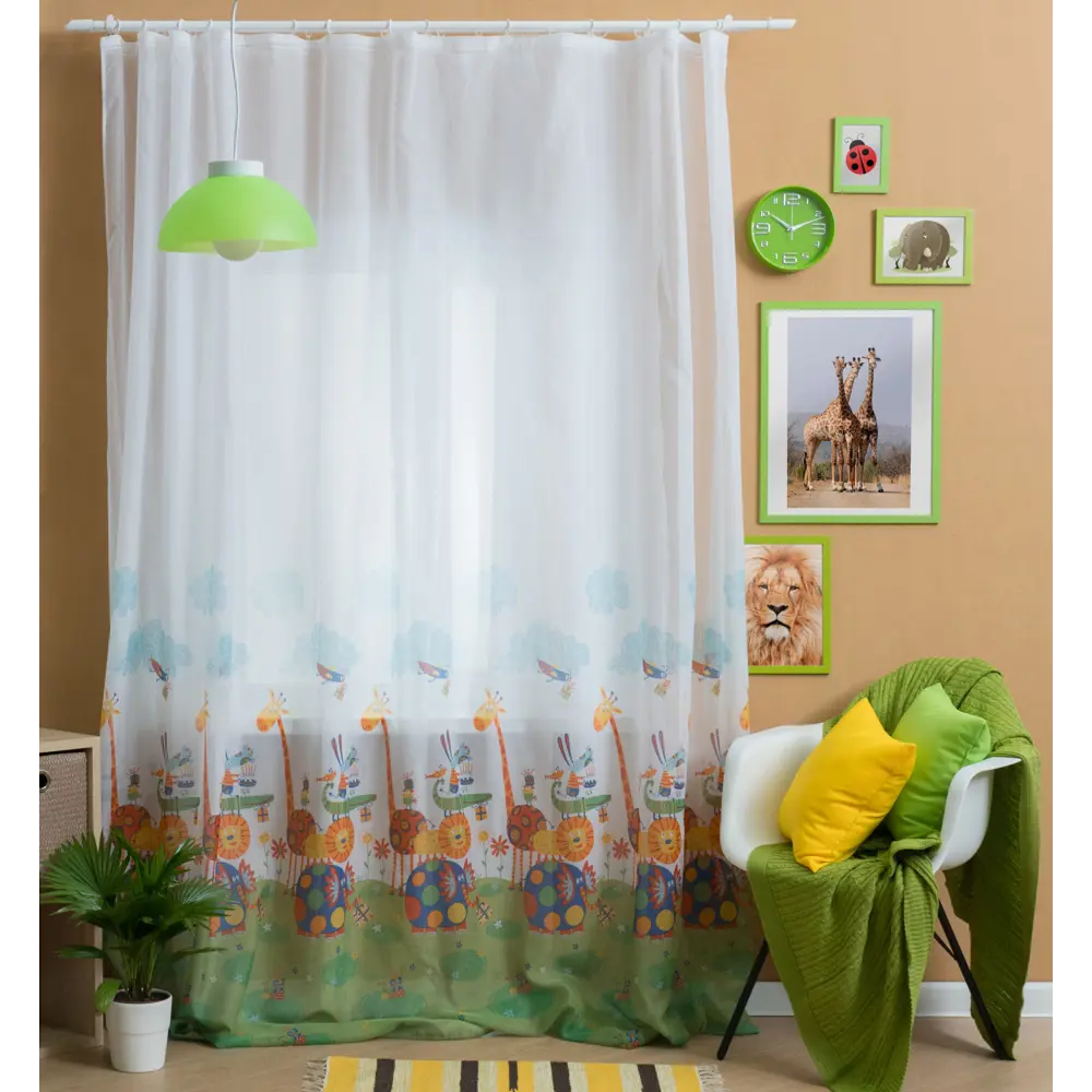 Тюль на ленте «Львята» 250х260 см вуаль цвет зелёный GARDEN STLM-2125835 - Вид №6