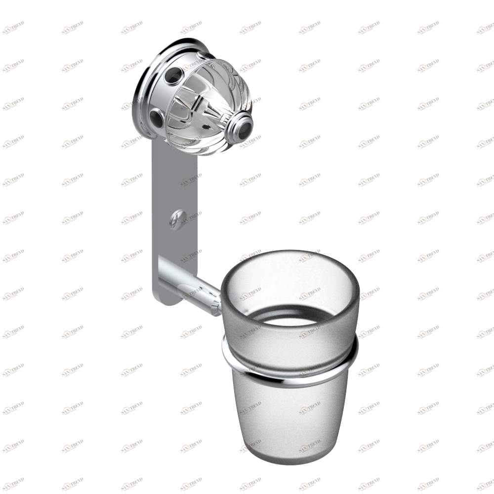 A1M-536 Стакан настенный для зубных щёток Thg-paris Amboise c чёрным ониксом Хром A1M-536 CAT.A