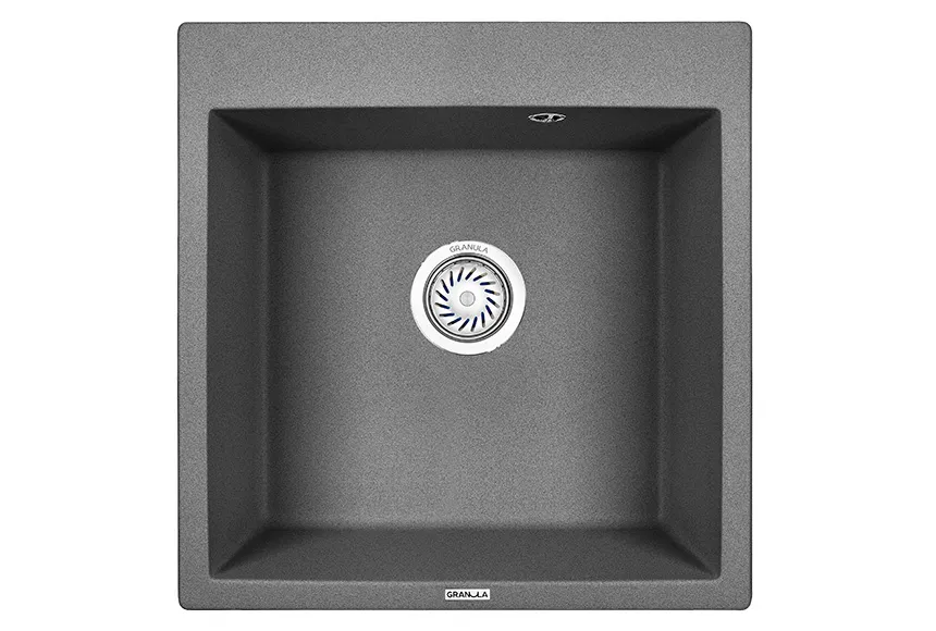 5102, ГРАФИТ (ЧЁРНО-СЕРЫЙ), кухонная мойка, кварц GRANULA 5102-ST107 - Вид №1