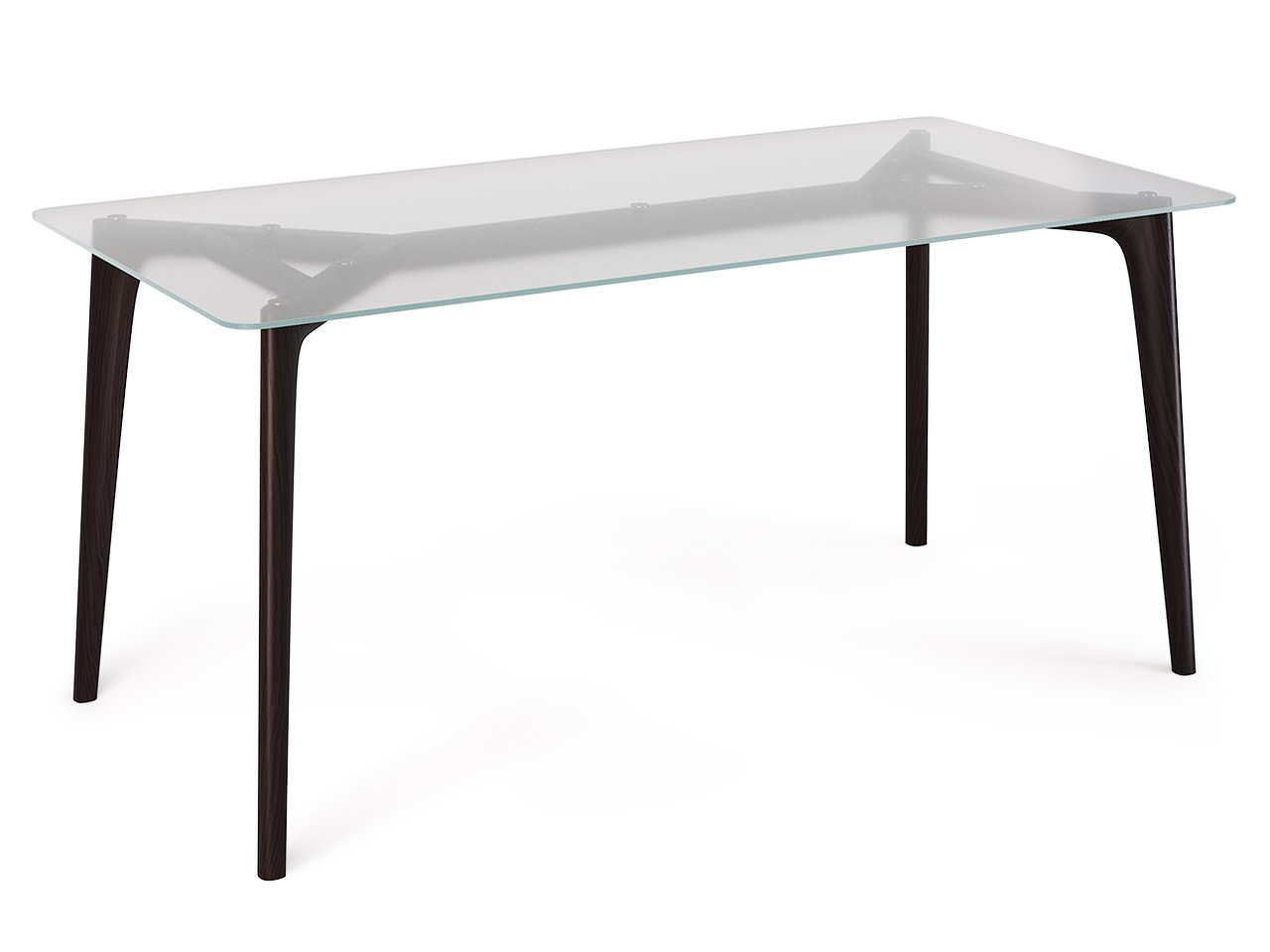 Обеденный стол стеклянный с ножками дуб венге 160 см Floyd THE IDEA  210039 Венге;прозрачный;черный  - Вид №1