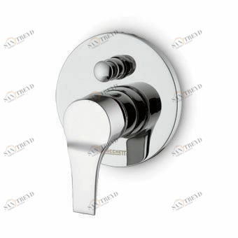 ZX9112 - R99653 Смеситель для ванны и душа, однорычажный, с переключателем. Zucchetti Flat 