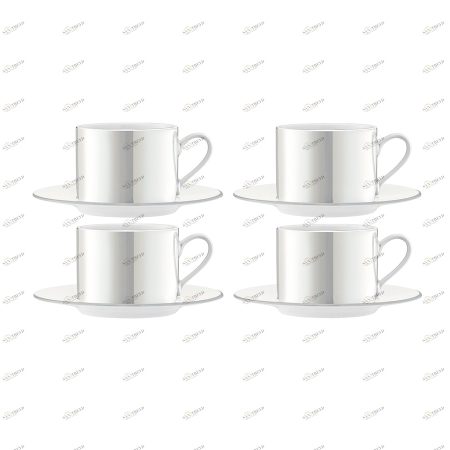 Набор из 4 чашек с блюдцем 250 мл белый перламутр Pearl LSA INTERNATIONAL PEARL 00-3863452 Белый