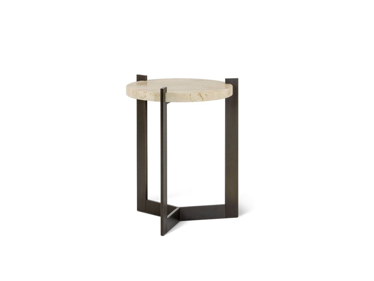 Круглый журнальный столик из травертина и латуни JOSÉ LEITE DE CASTRO KAORY ARCH-00127195 - Вид №5