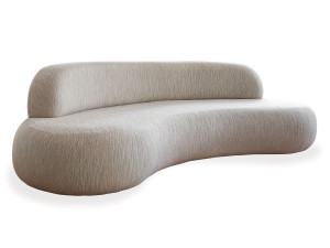 4-местный изогнутый диван из ткани букле