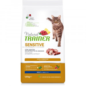 ПР0059539 Корм для кошек TRAINER Natural Sensitive для склонных к аллергии, утка сух. 1,5кг NATURAL TRAINER