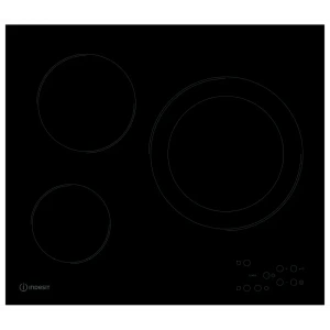 Варочная панель электрическая Indesit RI 360 C 3 конфорки 56x49 см цвет чёрный 82656654 STLM-2002137