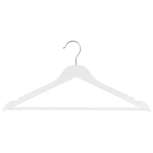 Деревянные плечики Konsensa белые с перекладиной для бережного хранения одежды 89396133