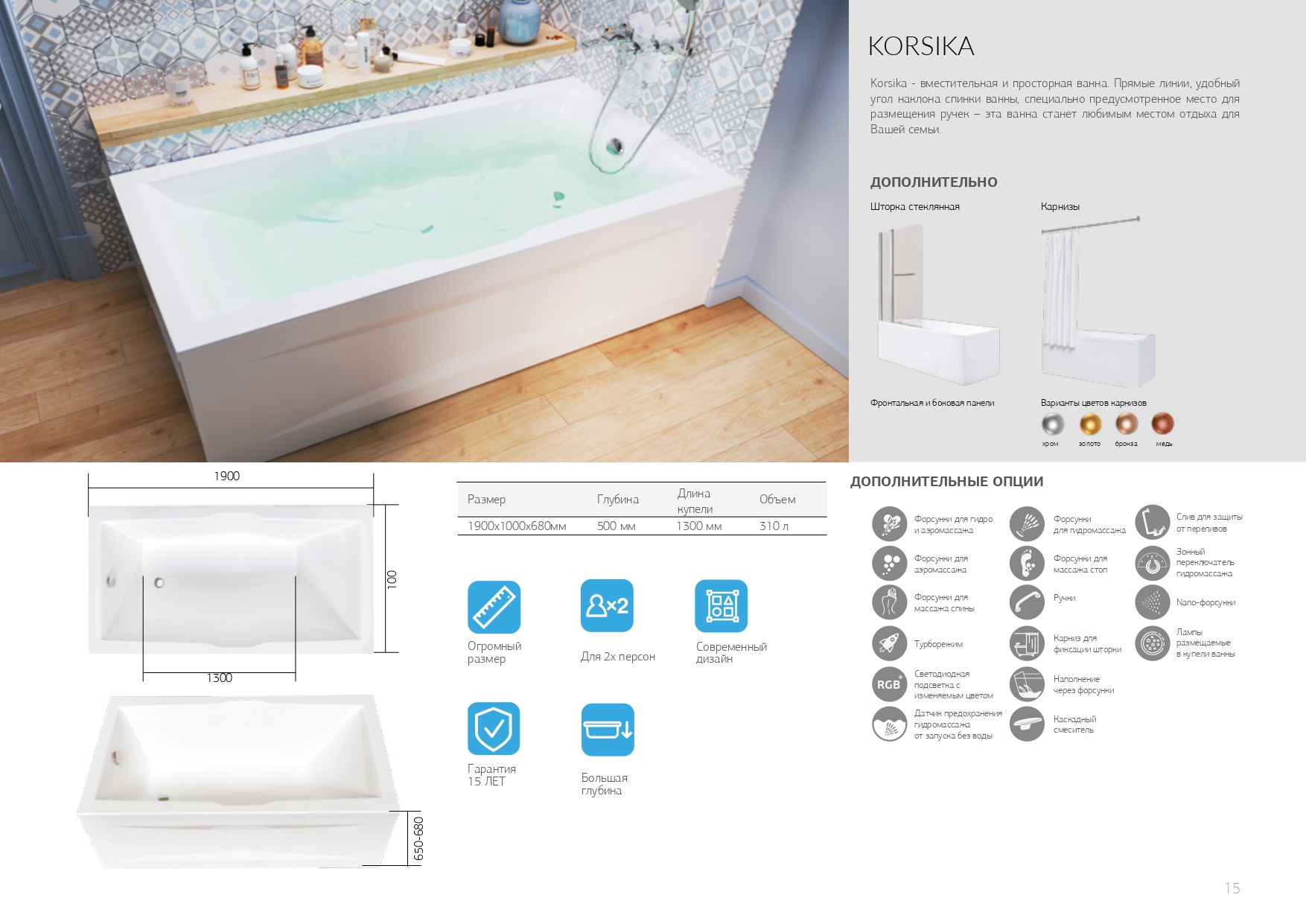 03069 Ванна 1Marka KORSIKA 190x100 1 Marka KORSIKA  - Вид №3