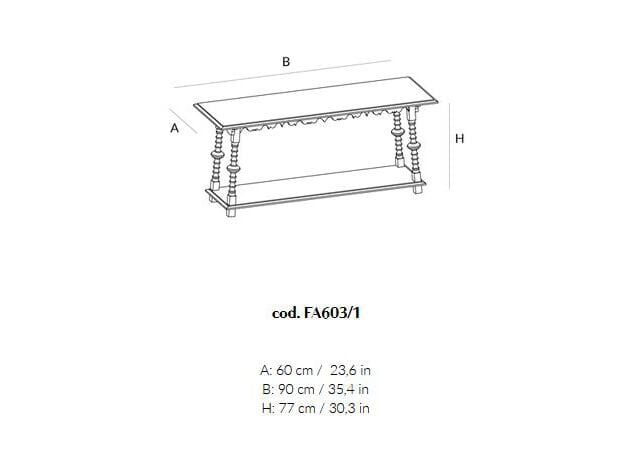 Прямоугольная консоль из массива дерева Lando AMALFI ARCH-00084868 - Вид №4