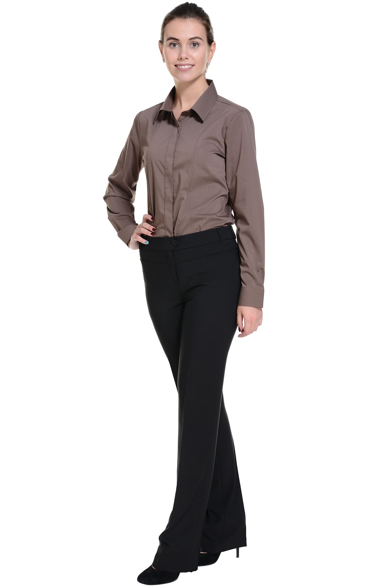62514 Рубашка женская  chocolate El-Risto  Корпоративная одежда  размер 50 (XXL)  - Вид №6