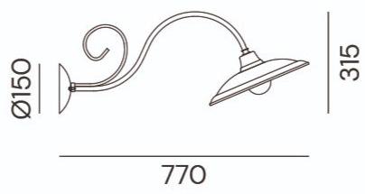 Il Fanale Бра из металла с фиксированным кронштейном Barchessa 220.04.or / 220.05.or / 220.06.or - Вид №5