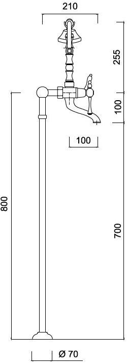 Rubinetteria Giulini Напольный смеситель для ванны с ручным душем Londra 7200ct - Вид №1