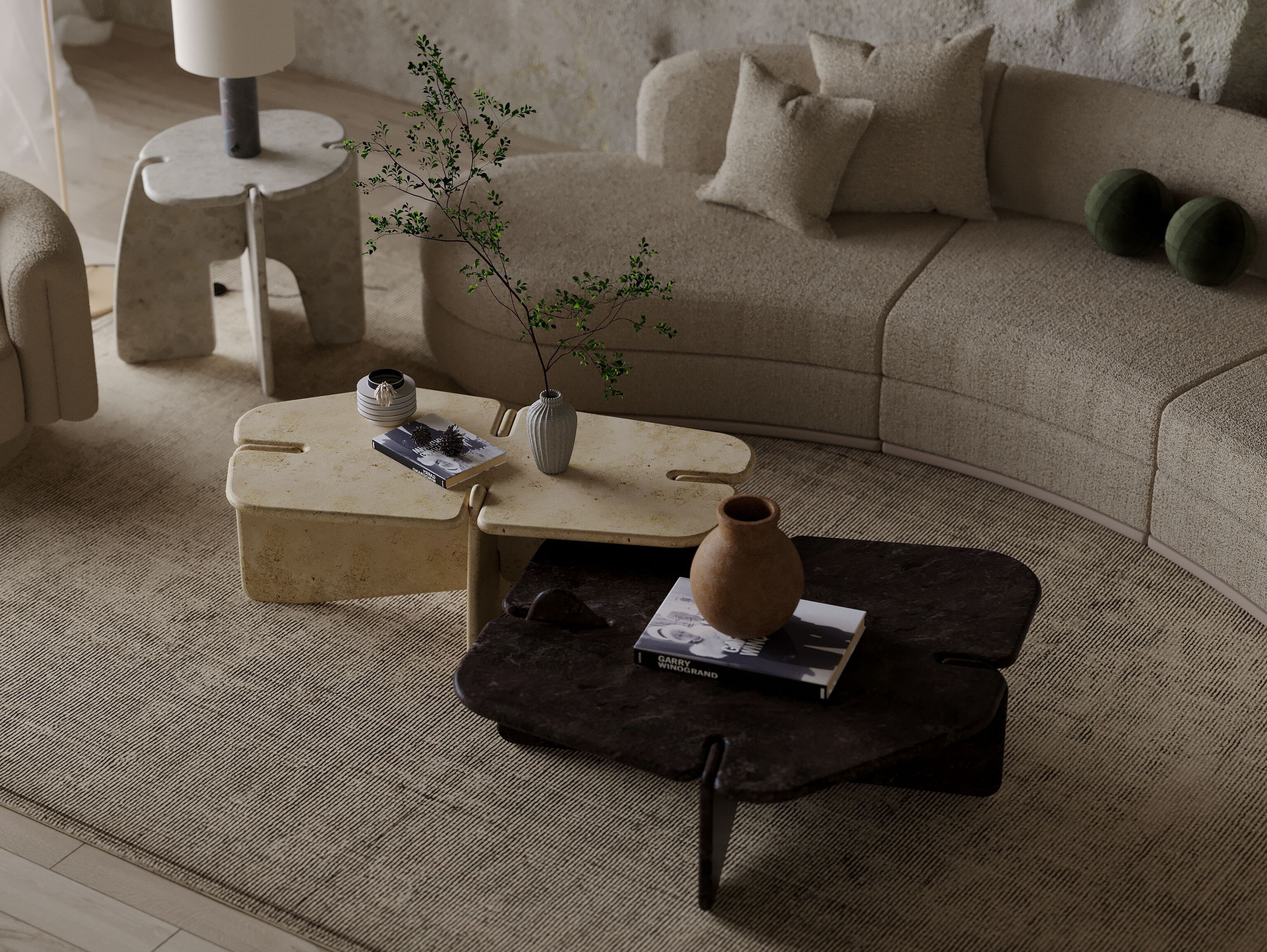 Журнальный столик из натурального камня Davani Lamé ARCH-00061305 - Вид №6