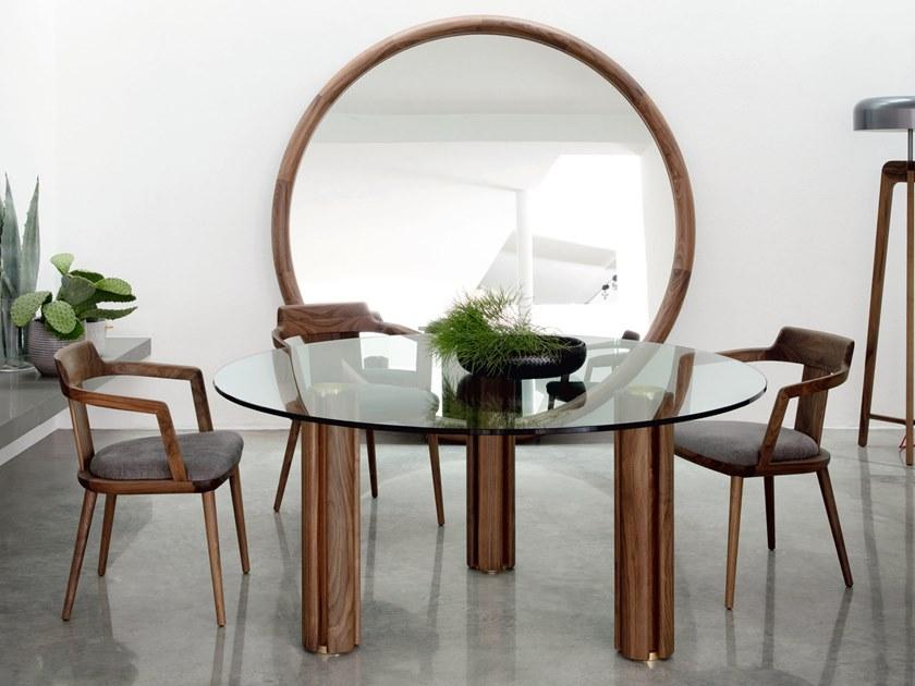 Porada Круглый стол из ореха со стеклянной столешницей Eighteen sun-id-1364761 - Вид №1