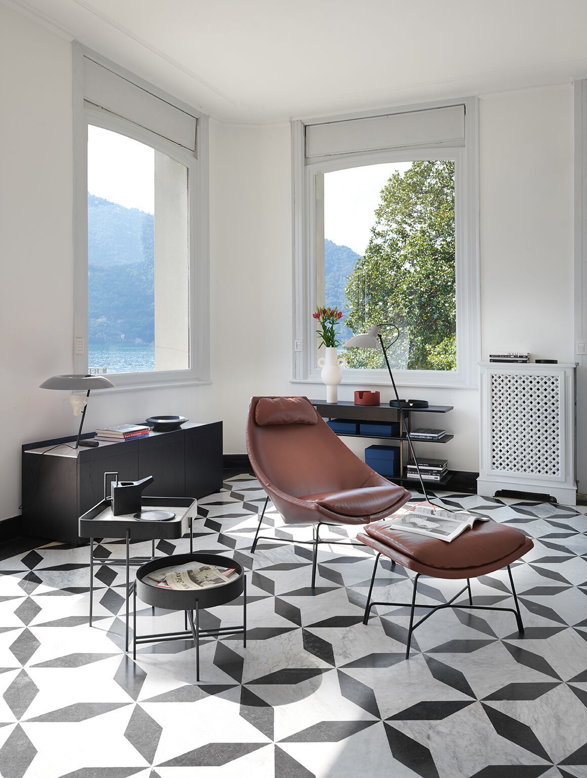 Кожаная мягкая подставка для ног Potocco ARCH-00119357 - Вид №1