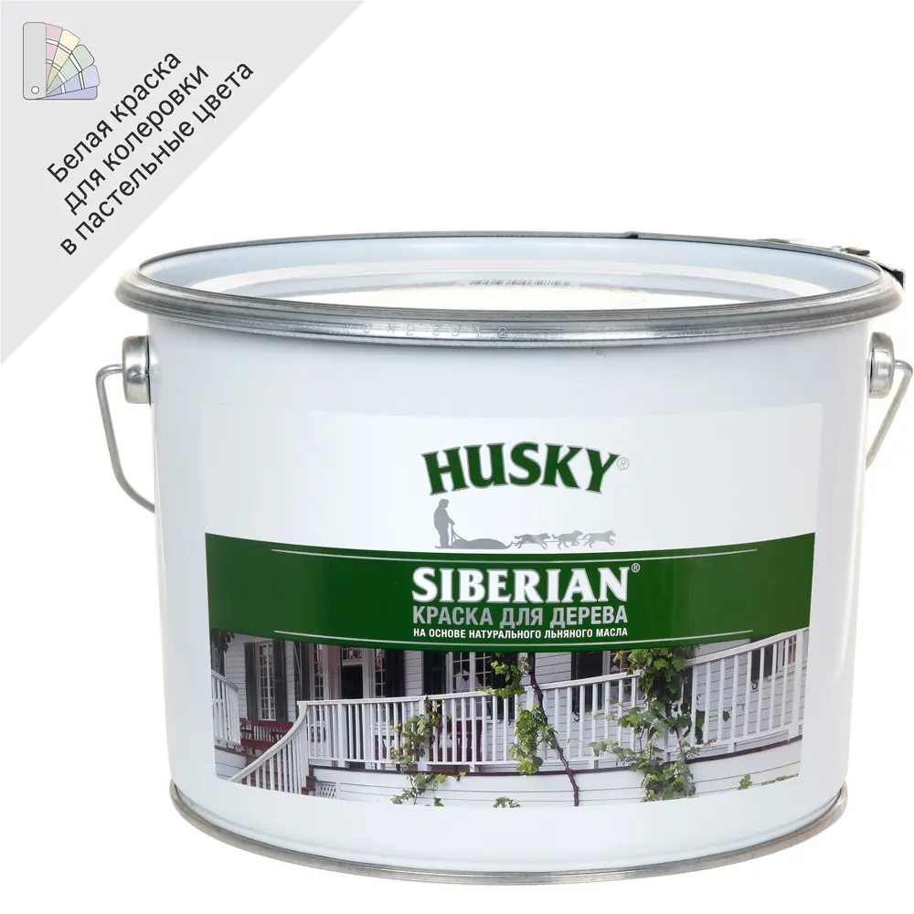 Краска Husky Siberian для дерева - защита и эстетика в полуматовом белом цвете 85578771 STLM-0064176