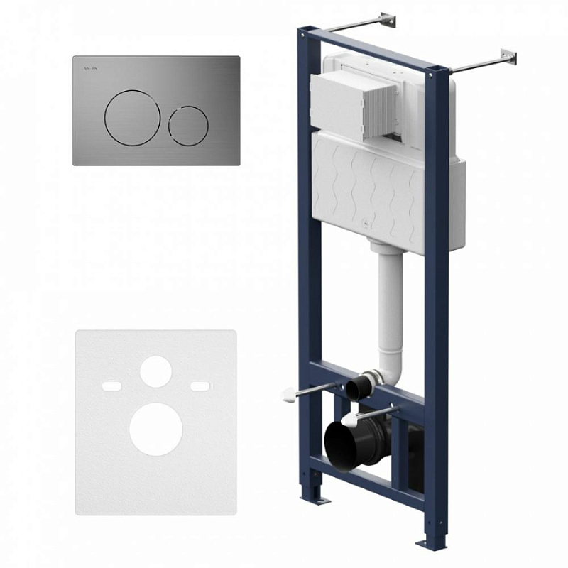 I012704.9031 инсталляция для подвесного унитаза с пневматич клавишей L пластик мат никель AM.PM Pro