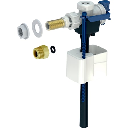 136.730.00.3 Впускной клапан Geberit тип 333, подвод воды сбоку, 3/8" и 1/2", ниппель из латуни Geberit 