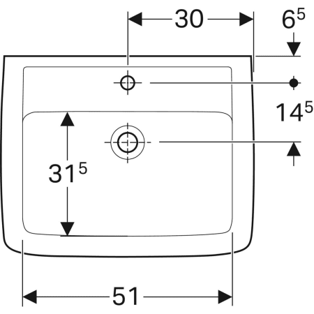 222265000 Раковина Geberit Renova Plan Geberit  - Вид №9