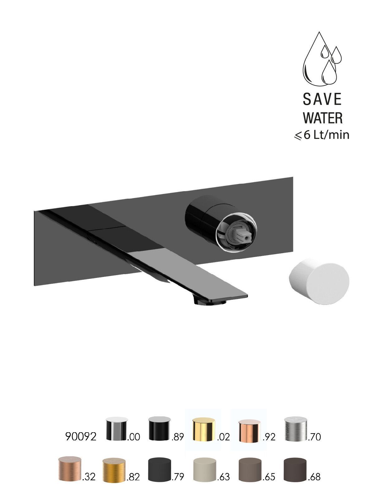 Однорычажный настенный смеситель для раковины без слива Rubinetterie Frattini Narciso S ARCH-00045233 - Вид №7