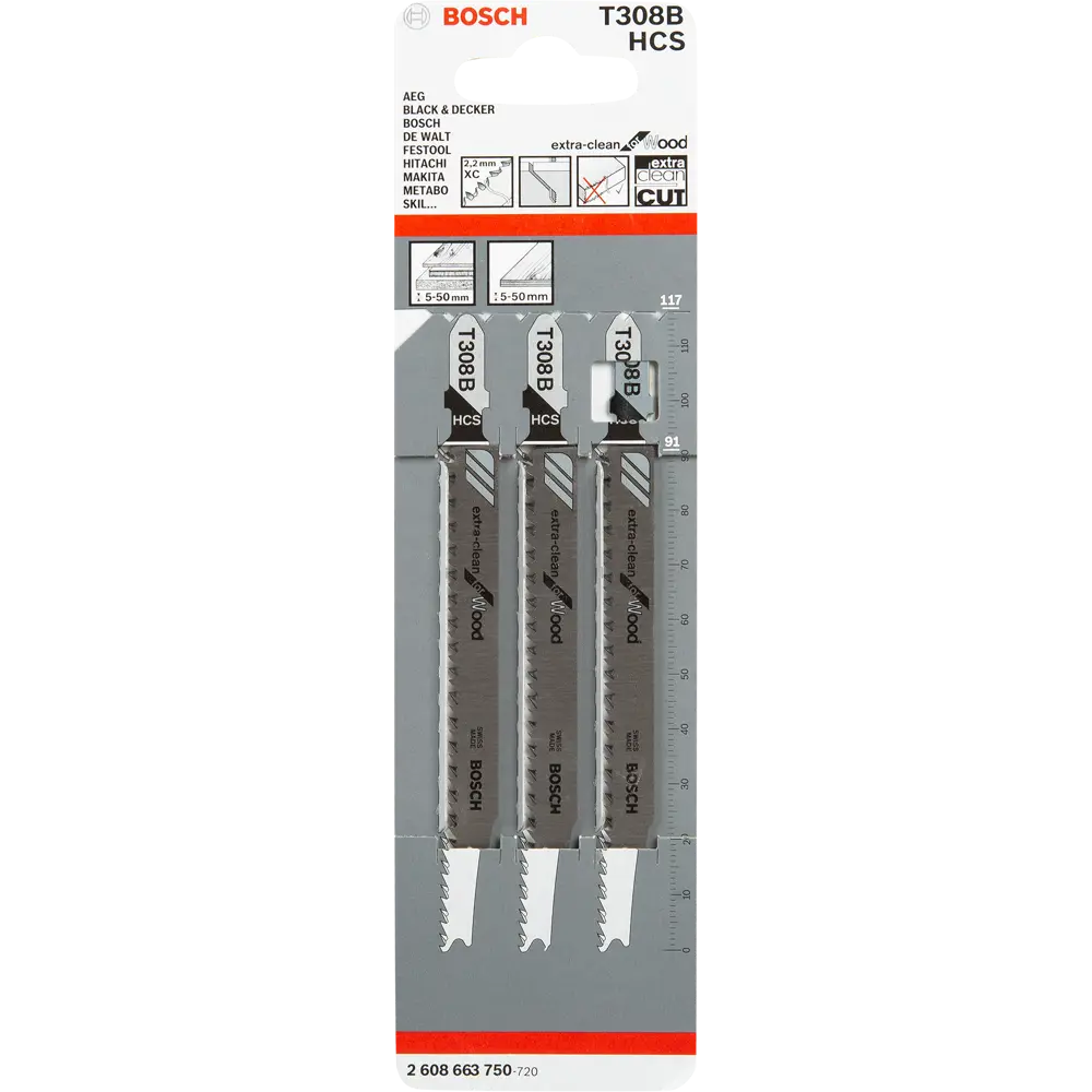 Пилки для лобзика по дереву T308B Bosch, 3 шт. 82181043 STLM-2167361 BOSCH PROFESSIONAL  - Вид №3