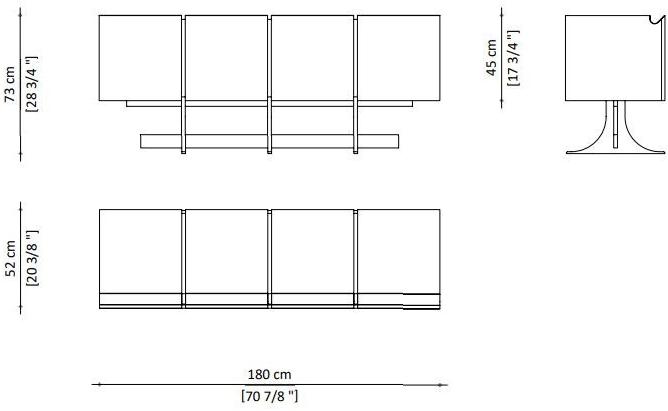 Paolo Castelli Комод с распашными дверцами из ясеня и металла sun-id-1405804 - Вид №1