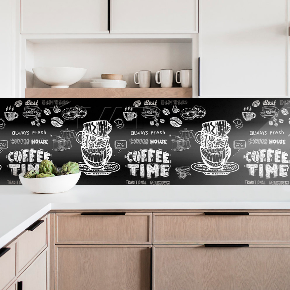 Кухонный фартук АБС Кофе time (600*3000*1,5мм) STELLA STSR-1031 - Вид №1