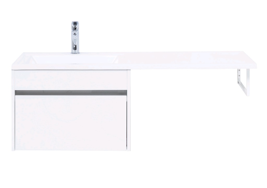 Тумба с раковиной Aquanet Токио 120 L белый (подвесная, 1 ящик) 0023691600235499 - Вид №9