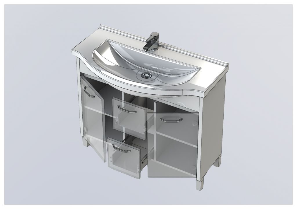 Тумба под раковину Aquanet Донна 100 венге sun-id-270521 - Вид №4