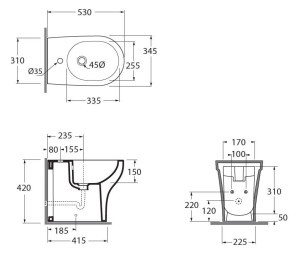 Напольное керамическое биде