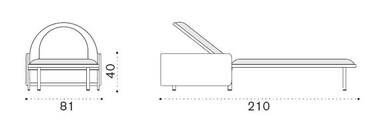 Садовая кровать с откидной спинкой из ткани Ethimo Esedra ARCH-00054890 - Вид №6