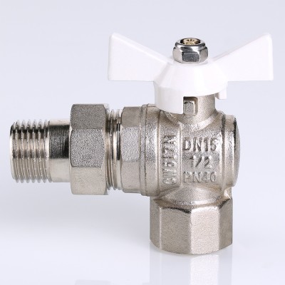 VT.228.NW.05 Кран шаровой VALTEC BASE угловой с полусгоном и белой ручкой Valtec 3/4"  - Вид №4