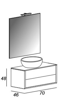 Мебель для ванной CEZARES BELLAGIO 70 Bianco Opaco - Вид №4