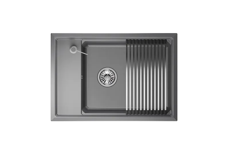 KS-7305, АЛЮМИНИУМ, кухонная мойка, кварц GRANULA Kitchen Space 7305-ST319 - Вид №1