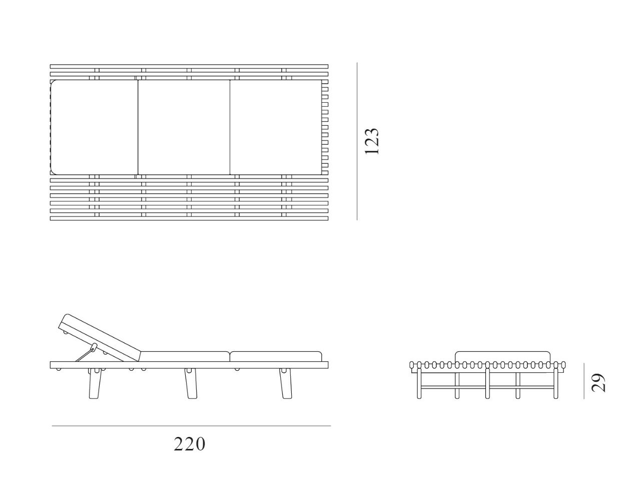 Шезлонг из красного дерева Exteta Эльба ARCH-00070701 - Вид №12