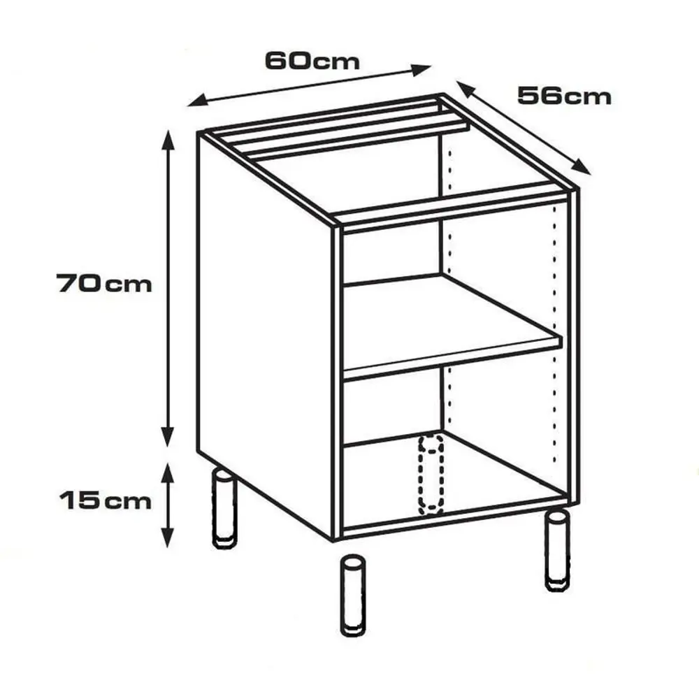 Каркас напольный 60x70x56 см, ЛДСП, цвет белый 17911548 STLM-2180071 DELINIA  - Вид №6