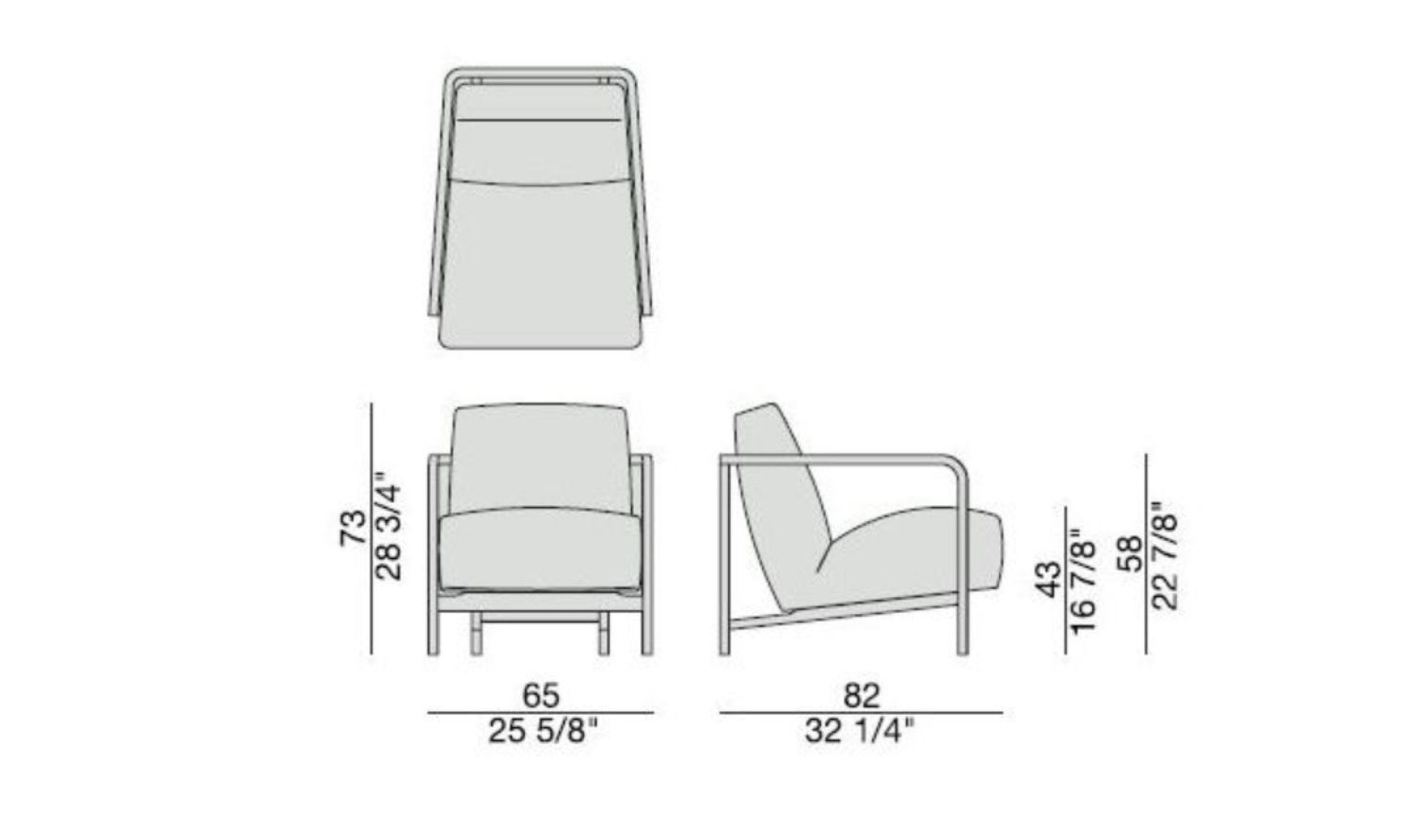 Тканевое кресло с подлокотниками Porada Soul ARCH-00125817 - Вид №2