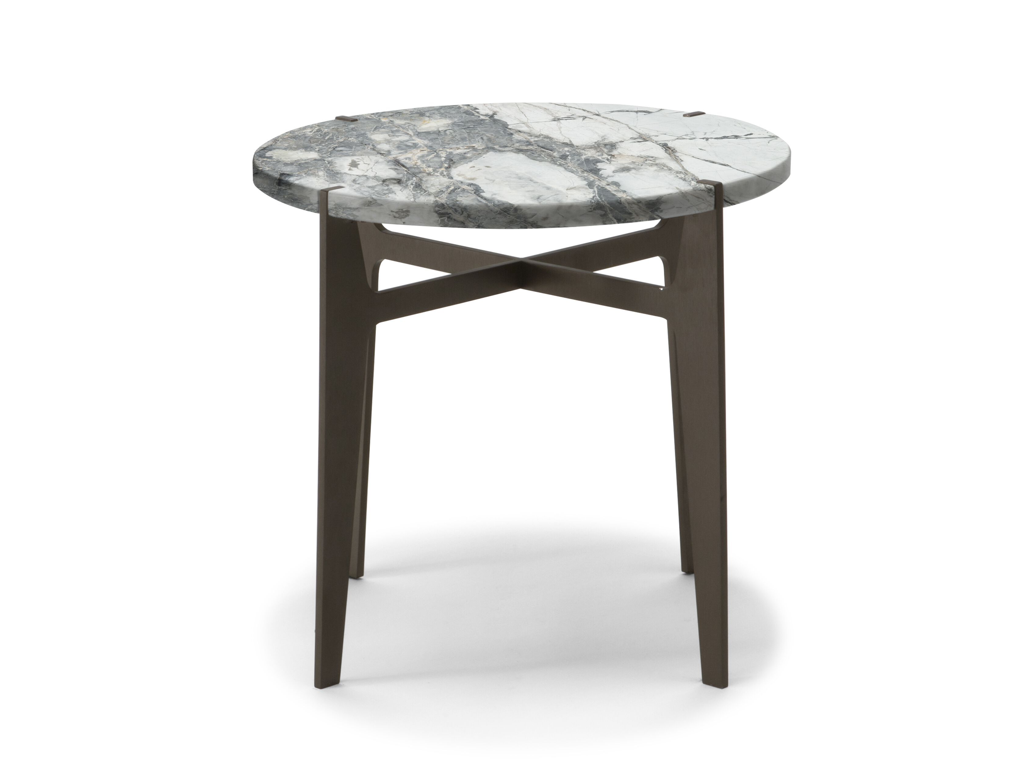 Высокий круглый журнальный столик с мраморной столешницей Natuzzi Italia Ido ARCH-00138125